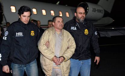 Joaquín 'El Chapo' Guzmán arriving at New York