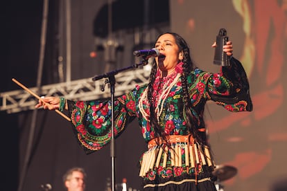 Lila Donws during her performance at Port America.