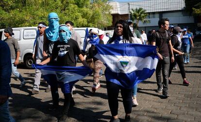 Manifestación de este miércoles en Nicaragua.