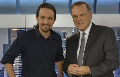 Pablo Iglesias y Pedro Piqueras.