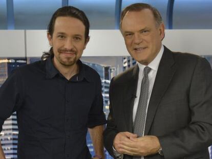 Pablo Iglesias y Pedro Piqueras.