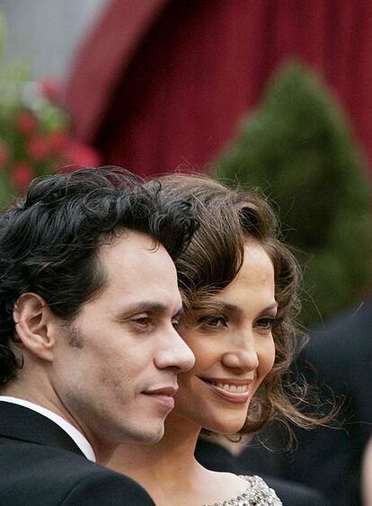 Jennifer Lopez y Marc Anthony, la pareja latina ms famosa en el mundo del celuloide, han llegado juntos a la ceremonia de los Oscar.