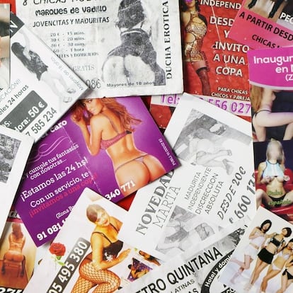 Prostitutas independientes, pisos, clubes, etc. Los panfletos publicitarios parecen ser una manera muy efectiva de anunciar la prostitución.