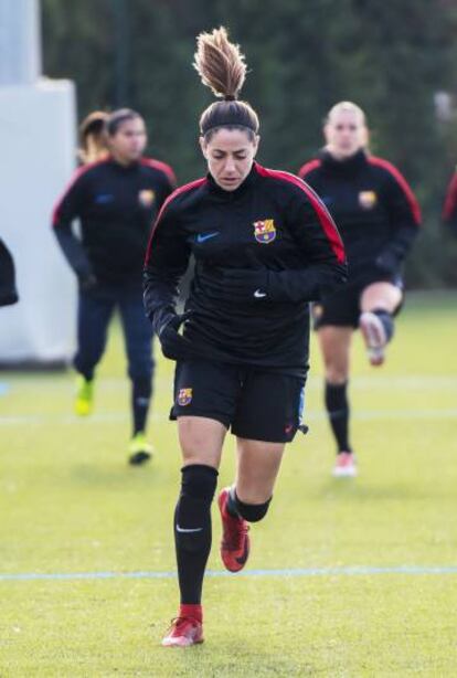 La jugadora, durante un entrenamiento.