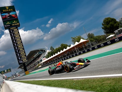 Checo Pérez durante el Gran Premio de España.