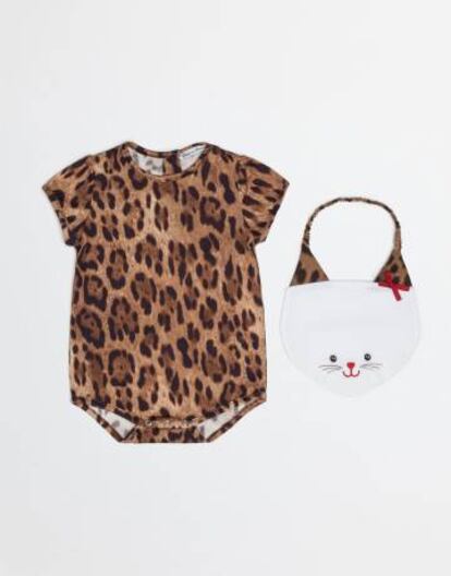 Body 'animal print' y babero a juego de Dolce&Gabbana.