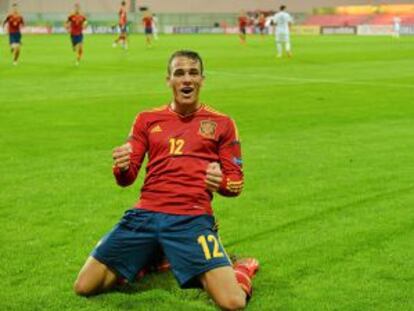 Celebración de un gol de la selección española de Sub19.