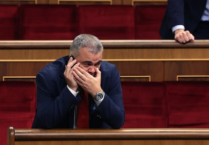 El secretario de Organización del PSOE, Santos Cerdán, el martes en el Congreso.