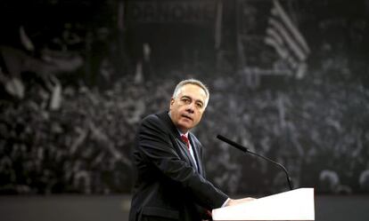 Pere Navarro, durante su intervención en la reunión del Consell Nacional del PSC.