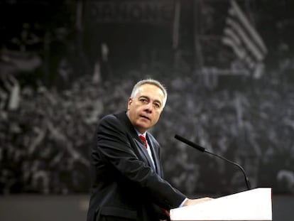 Pere Navarro, durante su intervención en la reunión del Consell Nacional del PSC.