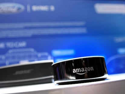 Un Echo Amazon mostrado por Ford en el último CES de Las Vegas.