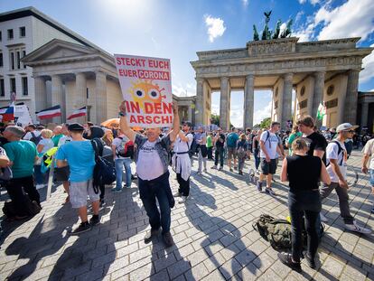 Manifestación contra las restricciones por la pandemia, el sábado pasado en Berlín.