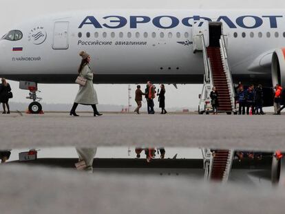 Un avión de la aerolínea rusa Aeroflot.