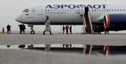 Un avión de la aerolínea rusa Aeroflot.