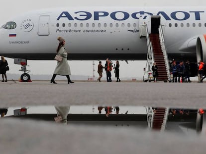 Un avión de la aerolínea rusa Aeroflot.