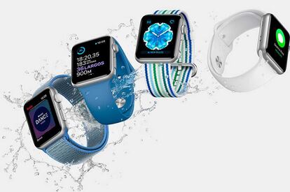 La tercera generación de uno de los wearables más vendidos es un reloj ideal para medir nuestra actividad física. Pero no sólo en tierra, sino también en el agua. Sus sensores pueden detectar de forma automática nuestra actividad en el agua, registrando los largos y distancia total que hemos nadado en cada sesión. El Apple Watch Series 3 cuenta con un sistema que expulsa el agua de su interior cuando hemos terminado los ejercicios.