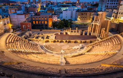 Panorámica del teatro romano de Cartagena (Murcia).