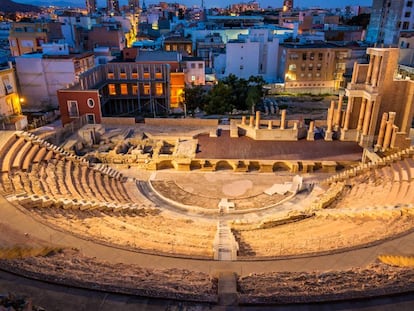 Panorámica del teatro romano de Cartagena (Murcia).