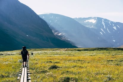 Suecia es, en realidad, un destino salvaje. Sus paisajes abarcan desde inhóspitos terrenos lunares y bosques impenetrables en el norte, hasta playas soleadas y exuberantes cultivos al sur. Sus cortos veranos obligan a exprimir al máximo cada rayo de sol para recorrer, por ejemplo, el Kungsleden, el Sendero del rey (en la foto): 450 kilómetros desde Abisko hasta Hemava con cabañas de madera perfectamente equipadas para quienes se adentran en la ruta de trekking más larga del país.