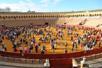 Una imagen de la jornada de puertas abiertas en la Maestranza en 2014.