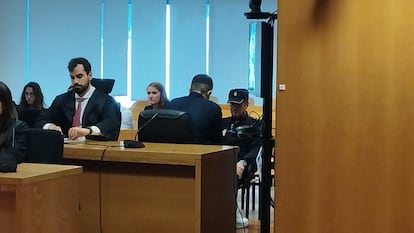 El acusado por el asesinato de Isaac en el primer día de la vista oral, en la Audiencia Provincial de Madrid.