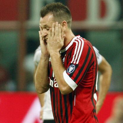 Cassano, en un partido con el Milan esta temporada.