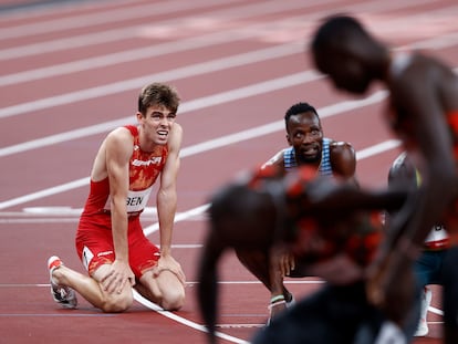 Adrián Ben, tras concluir quinto la final de los 800 metros.