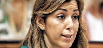 Susana Díaz, el miércoles en el Parlamento andaluz.