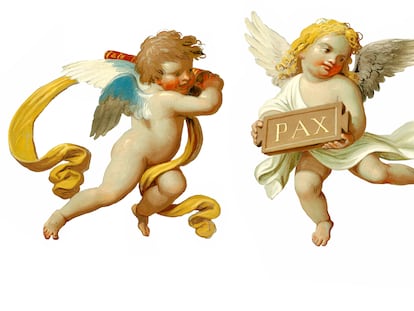 With roots in Greek and Roman antiquity, putti are ornamental motifs present throughout classical and baroque art. They are represented as children with wings, believed to wield influence over human life.
