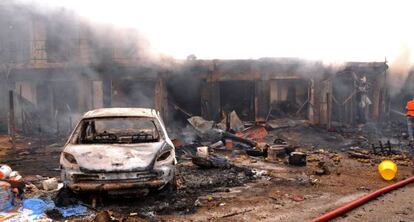 Escenario donde el martes explotaron dos coches bomba dejando un centenar de muertos. 