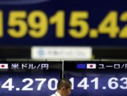 Un monitor de la Bolsa japonesa. 