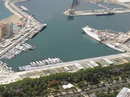 Recreación de la marina de megayates en el puerto de Málaga.