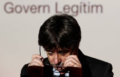 Carles Puigdemont ofereix una roda de premsa a Brusselles (Blgica).