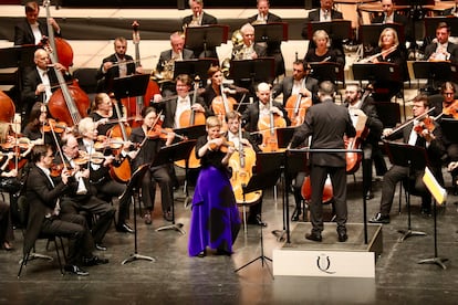 Isabelle Faust con Andris Nelsons y la Gewandhaus tocando el Concierto para violín de Dvorak, el 28 de agosto en San Sebastián
Crédito: Quincena Musical-Iñigo Ibáñez