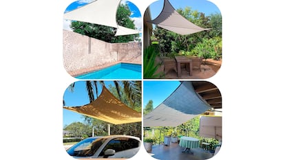 Toldo vela sobre fondo blanco.