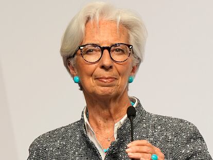 La presidenta del BCE, Christine Lagarde, durante una conferencia en Alemania el pasado mes de mayo.