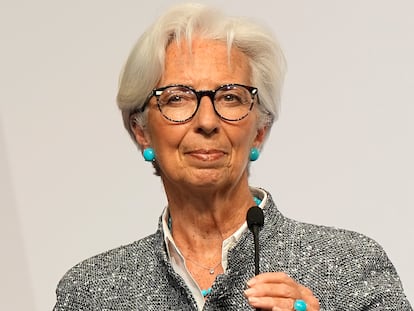 La presidenta del BCE, Christine Lagarde, durante una conferencia en Alemania el pasado mes de mayo.