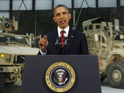 El presidente de EEUU, Barack Obama, se dirige a los estadounidenses al pueblo estadounidense sobre el acuerdo con Afganist&aacute;n firmado este martes.