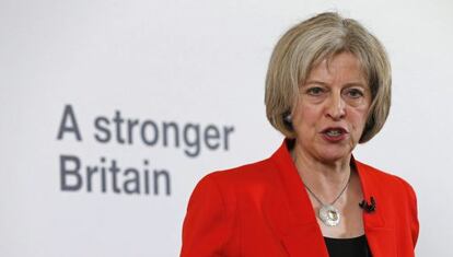 Theresa May, durante su discurso en Londres.