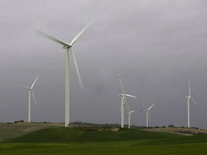 Aerogeneradores del parque eólico de la comarca de La Janda (Cádiz).