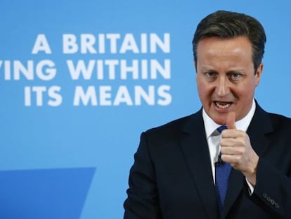 David Cameron presenta su plan económico, este lunes en Nottingham.