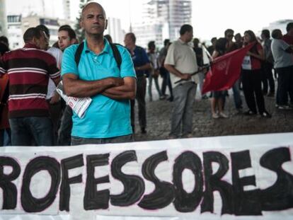 Professor da rede p&uacute;blica de S&atilde;o Paulo em greve no ano passado.