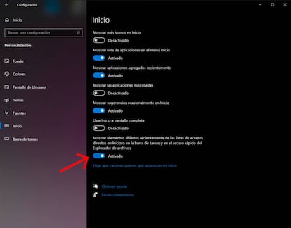 Desactiva la actividad reciente en los menús de Windows 10.