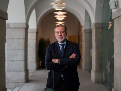 Enrique Lopez, consejero de Justicia, Interior y Victimas de la Comunidad de Madrid, tras la entrevista.