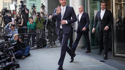 Prince Harry leaves the High Court after giving evidence in London, on June 7, 2023.