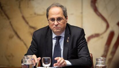 El 'president' Quim Torra, en el Palau de la Generalitat.