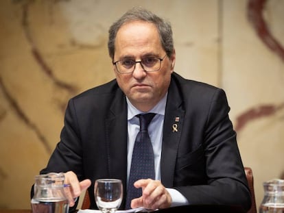 El 'president' Quim Torra, en el Palau de la Generalitat.