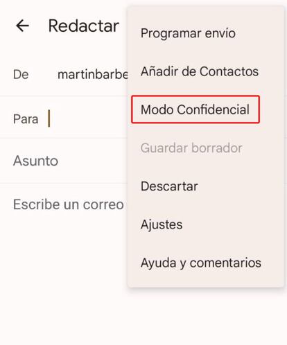 Gmail Modo confidencial