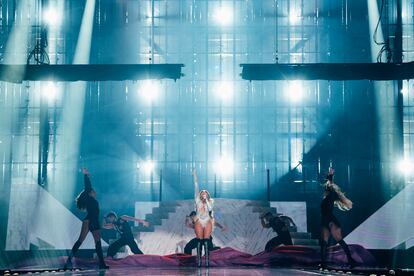 Melody, en el segundo ensayo de Eurovisión en Basilea.