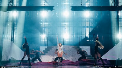Melody, en el segundo ensayo de Eurovisión en Basilea.